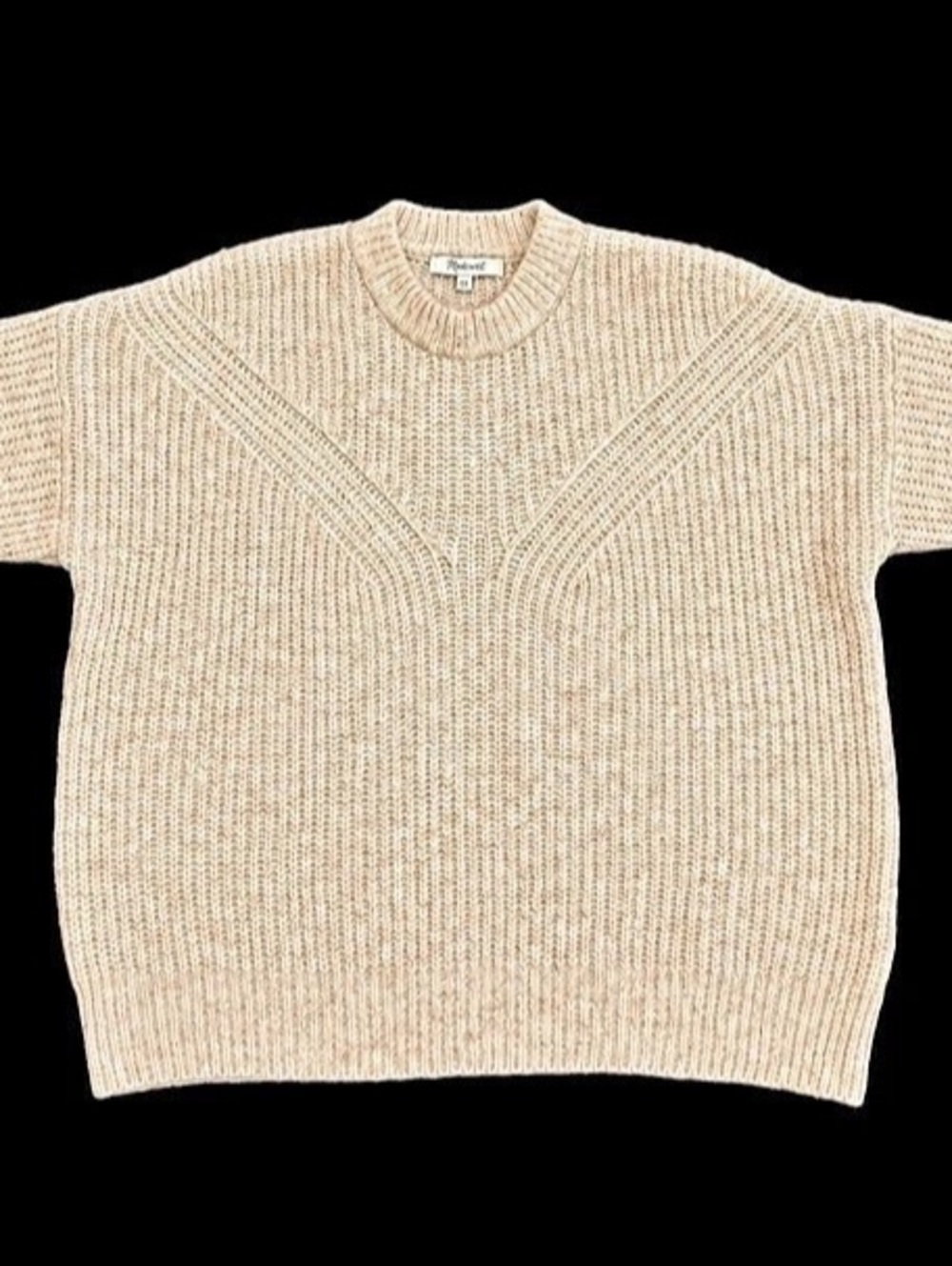 Madewell Cream Ivory Textured Chunky Knit Crewneck Sweater S